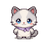 PMの白グレー猫POMUのドット絵