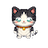 秘書の白黒ハチワレ猫YORIのドット絵