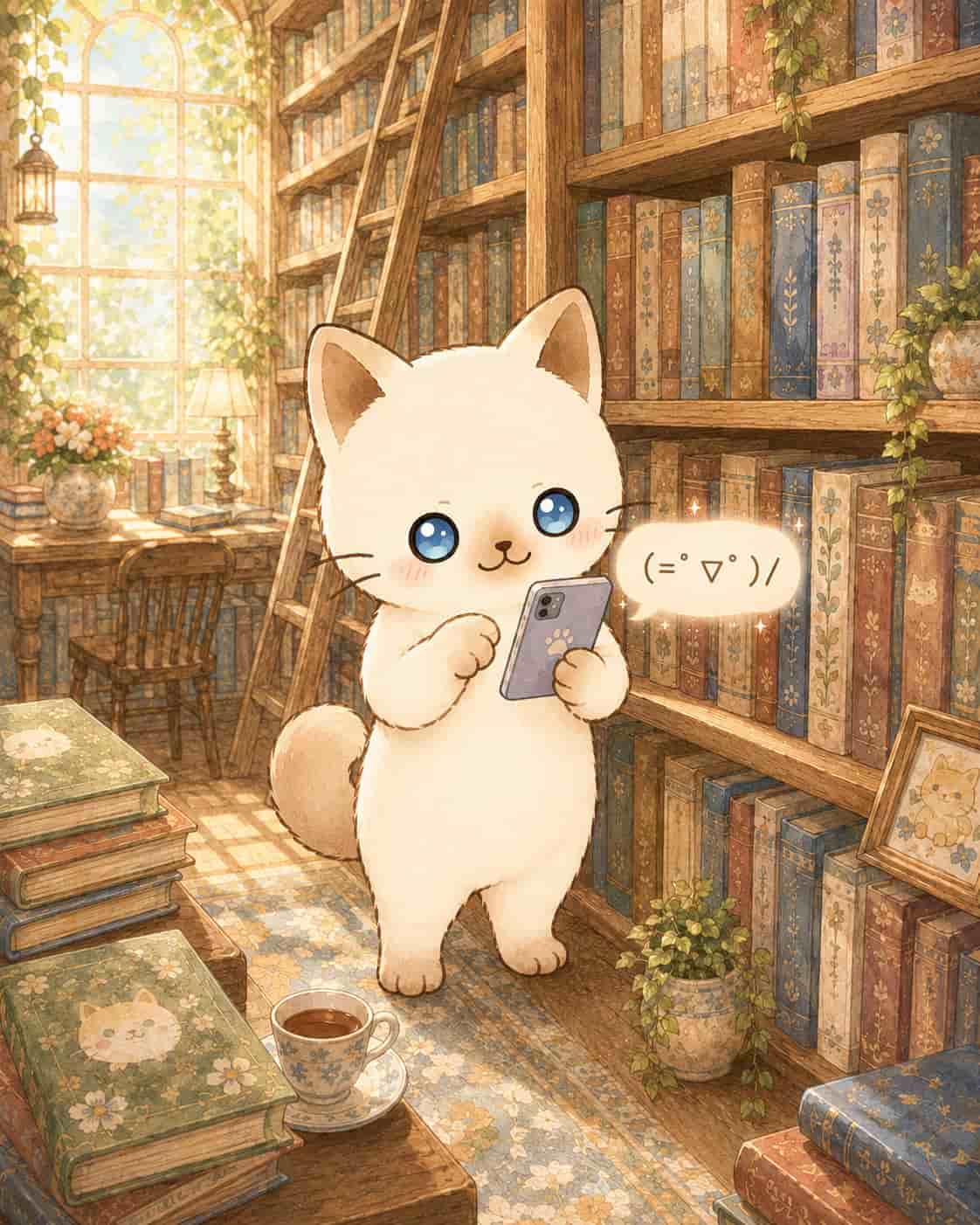 LINEでやり取りするちびび
